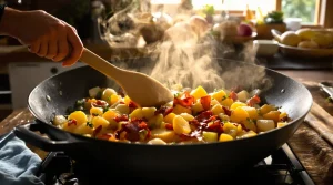 « Je la prépare en 10 minutes pour toute la famille » : ma poêlée poireaux-pomme-lardons ultra simple et rapide à refaire ce soir